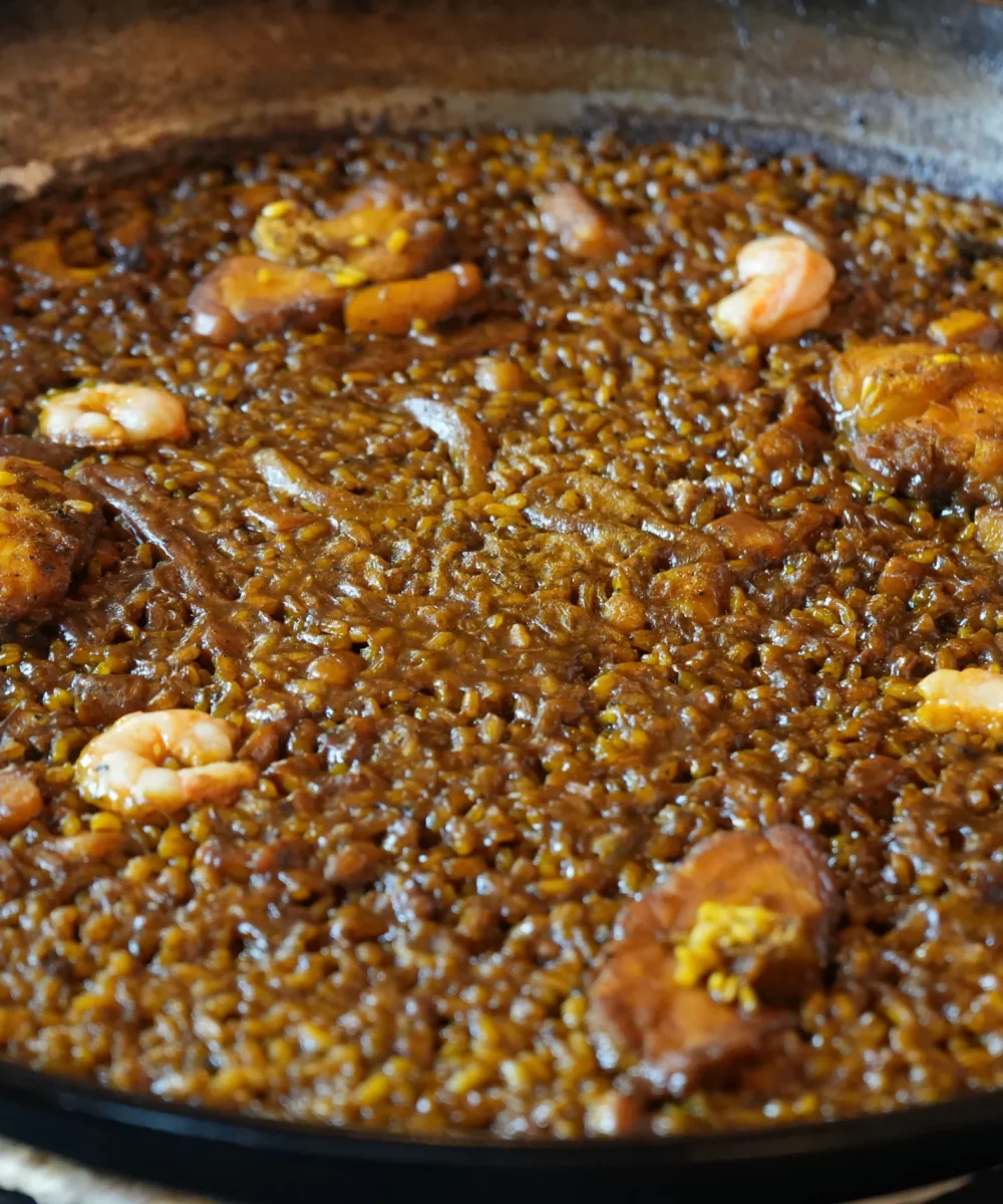Arroz meloso con gambas en paella, La Giralda Dénia